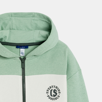 Sweat-shirt colorblock vert Garçon