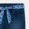 Short ceinturé en jean extensible bleu Fille
