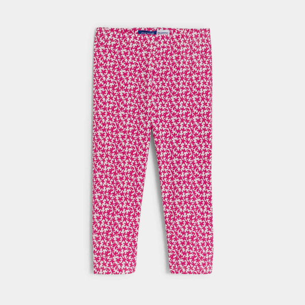 Leggings courts imprimés rose Fille