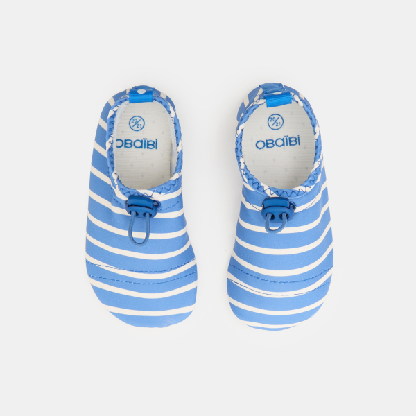 Chaussures aquatiques rayées bleu bébé garçon