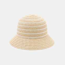 Chapeau cloche fil doré et blanc bébé fille