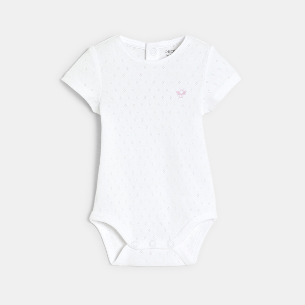 Barboteuse rayée et body mauve bébé fille