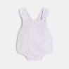 Barboteuse rayée et body mauve bébé fille