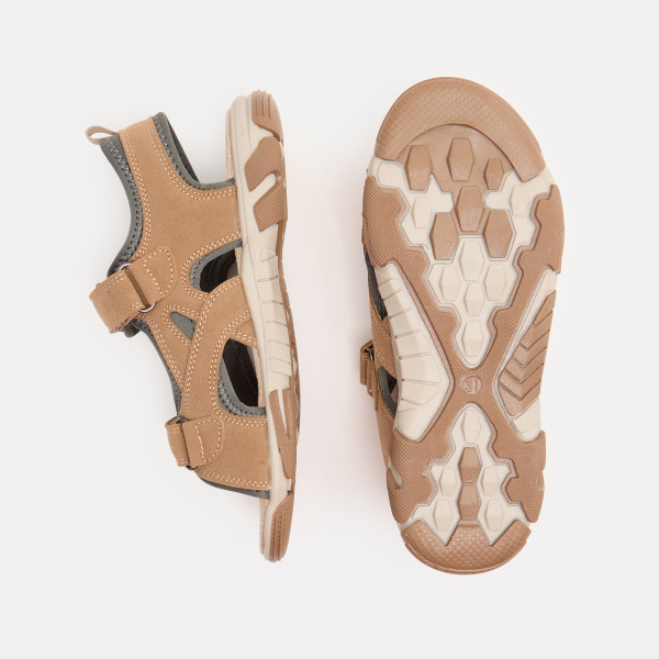 Sandales tout terrain à scratch marron garçon