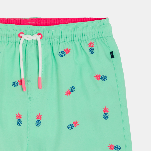 Bermuda de bain imprimé vert Garçon