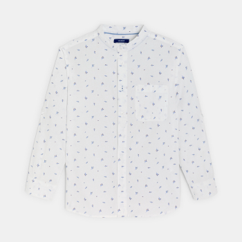 Chemise col Mao imprimée blanc Garçon