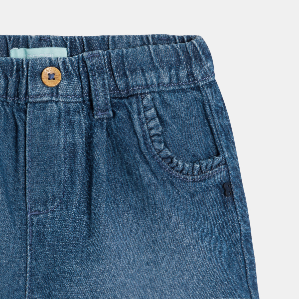 Short denim bleu foncé bébé fille