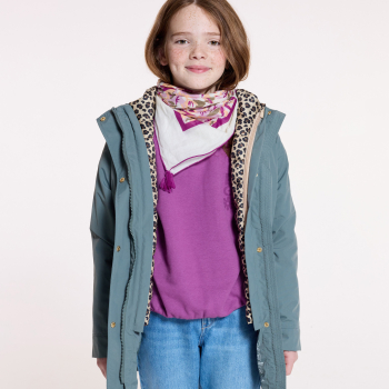Parka 3 en 1 déperlante à capuche kaki Fille