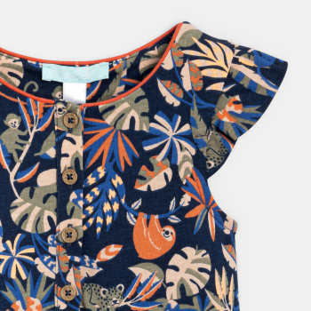 Combi courte légère imprimée bébé fille