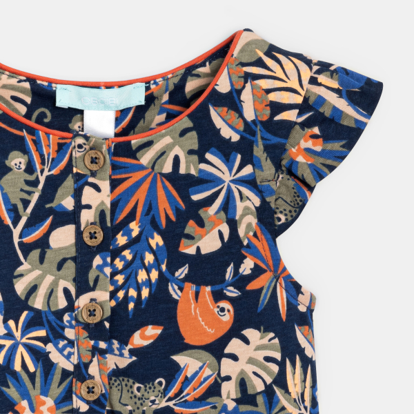 Combi courte légère imprimée bébé fille