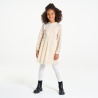 Robe de fête plissée couleur dorée Fille