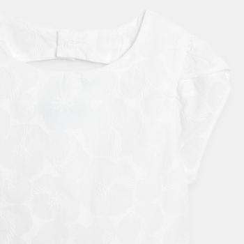 Blouse brodée manches courtes blanc Fille
