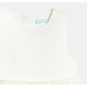 Robe chic 2 en 1 dentelle blanc bébé fille