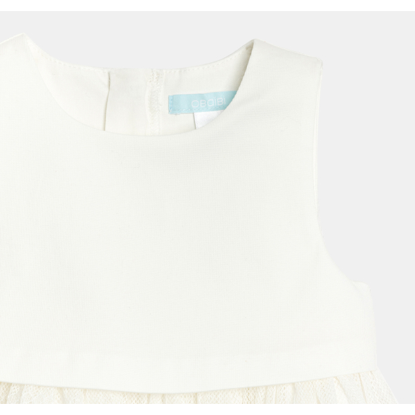 Robe chic 2 en 1 dentelle blanc bébé fille