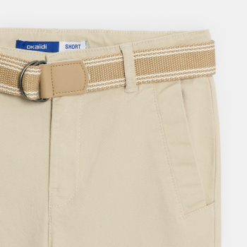 Bermuda chino ceinturé beige Garçon