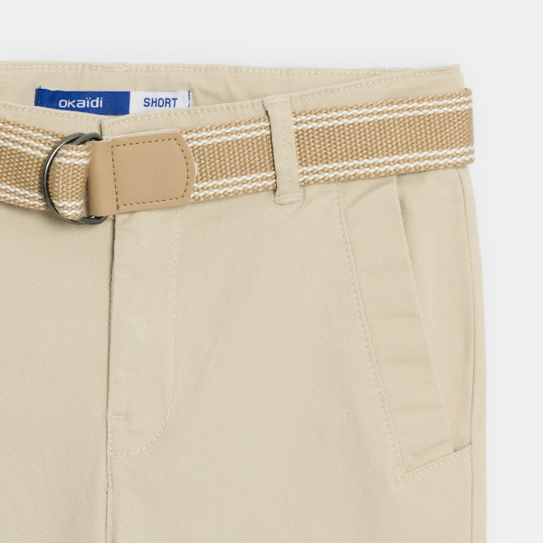 Bermuda chino ceinturé beige Garçon