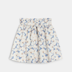 Jupe évasée imprimée bleu...