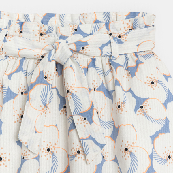 Jupe évasée imprimée bleu Fille