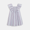 Robe rayée à manches papillon mauve Fille