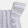 Robe rayée à manches papillon mauve Fille