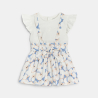 Ensemble jupe fleurie à bretelles et t-shirt blanc bébé fille