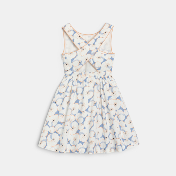 Robe chic imprimée évasée bleu Fille