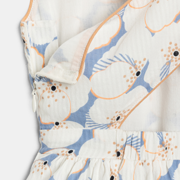 Robe chic imprimée évasée bleu Fille