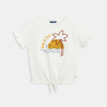 T-shirt manches courtes brodé blanc Fille