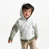 Sweat zippé à capuche coton fantaisie vert bébé garçon