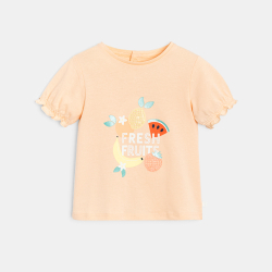 T-shirt sequins orange bébé...