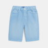 Bermuda relax en toile teintée bleu Garçon