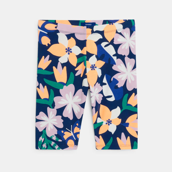 Legging cycliste imprimé multicolore Fille