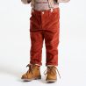 Pantalon velours côtelé à bretelles orange bébé garçon