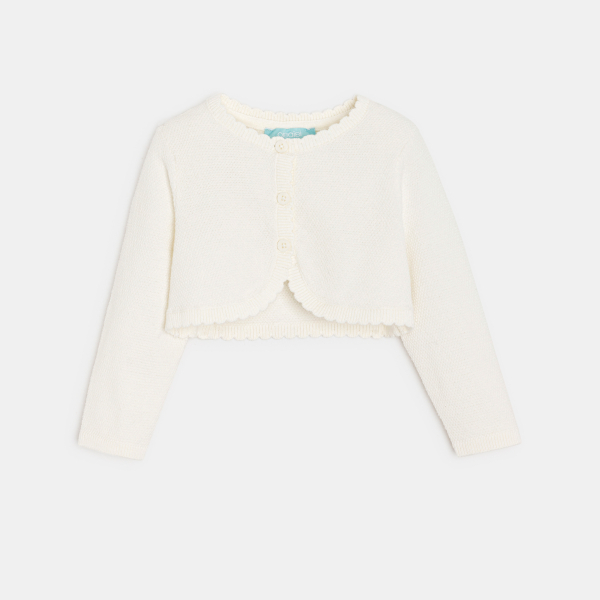 Boléro maille tricot blanc bébé fille