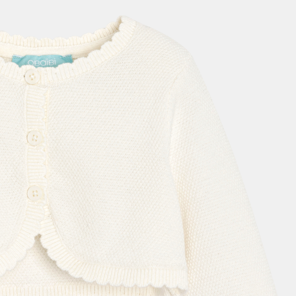 Boléro maille tricot blanc bébé fille