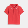 Polo maille piquée uni rouge bébé garçon