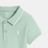 Polo maille piquée uni bleu bébé garçon