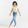 T-shirt manches courtes imprimé jaune Fille