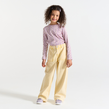 T-shirt côtelé imprimé mauve Fille