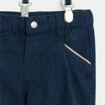 Pantalon chino à bretelles bleu marine bébé garçon
