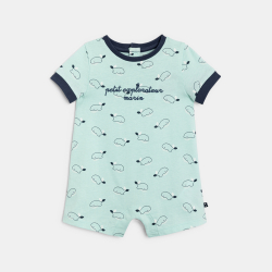 Combi courte baleine bleu bébé garçon