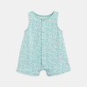 Combi courte fleurie bleu bébé fille