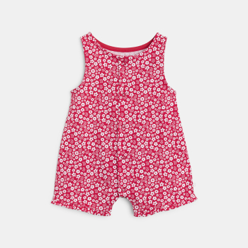 Combi courte fleurie rose bébé fille