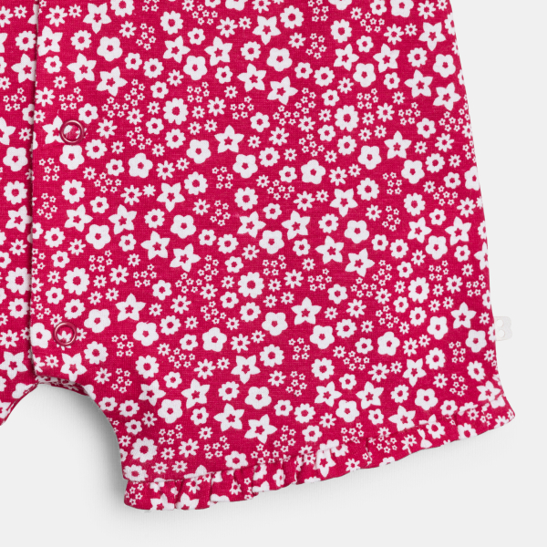 Combi courte fleurie rose bébé fille