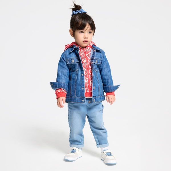 Veste en jean bleu bébé fille