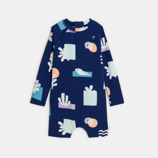 Combinaison courte bleu bébé garçon