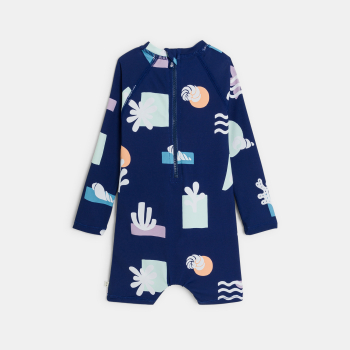 Combinaison courte bleu bébé garçon