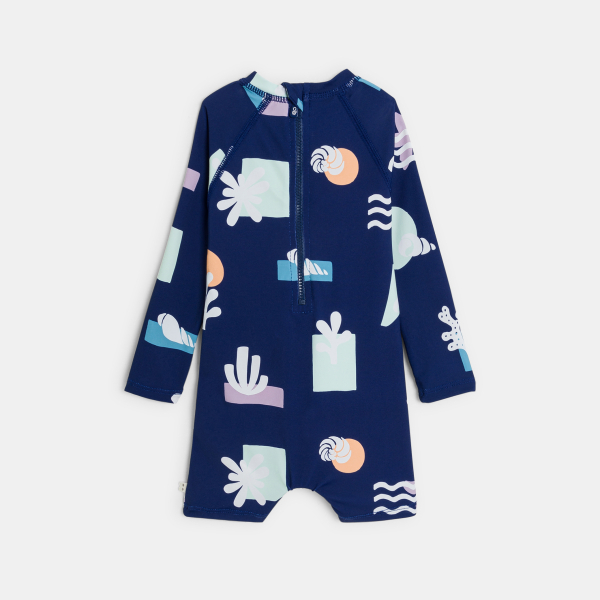 Combinaison courte bleu bébé garçon