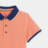 Polo manches courtes en jersey piqué orange Garçon