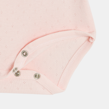 بودي وردي اللون بحمالات مطبوع عليه رسم الدعسوقة للطفلة الرضيعة (طقم من 3 قطع)